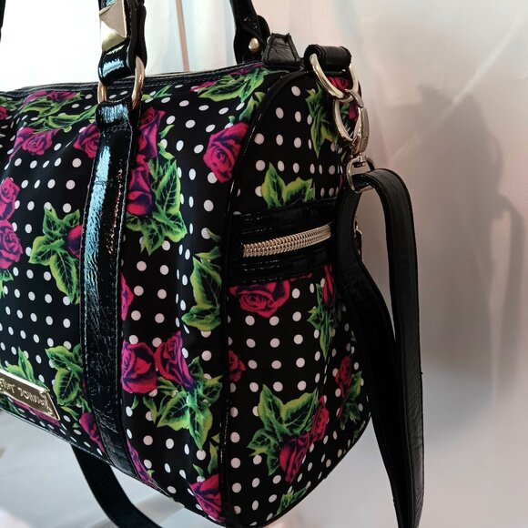 ๐ฅ BETSEY JOHNSON LARGE SATCHEL TOP HANDLE and CROSSBODY BAG โค๏ธ - Picture 3 of 9